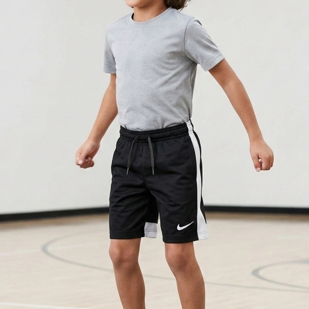 Nike Dri Fit Slim Kids Black and White Sports Shorts